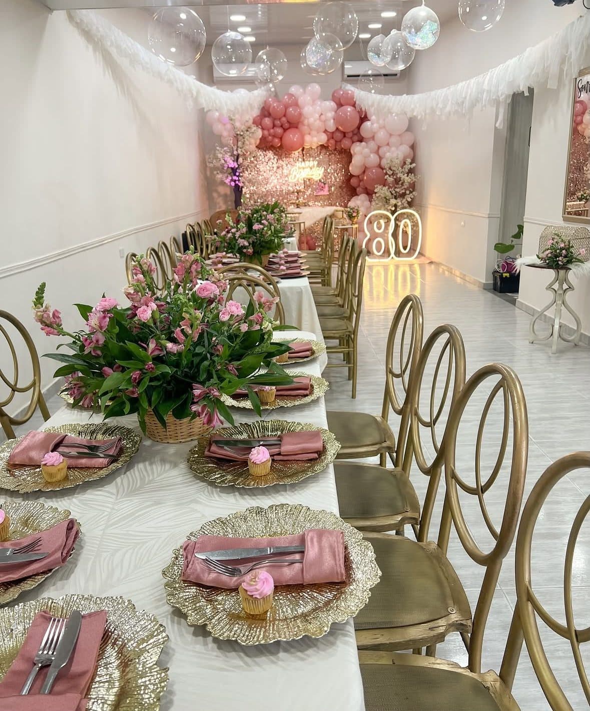 Montaje floral para evento de gala